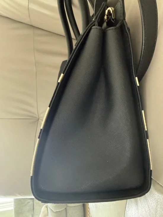 kate spade Black and Cement Striped Candace Satchel (Cameron Street- NWT/ cover) - Picture 4 of 9